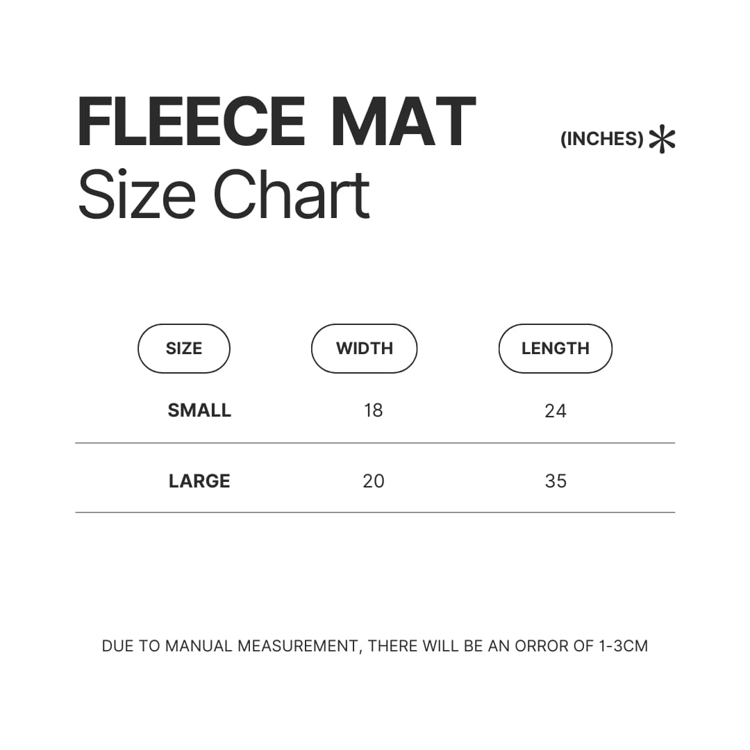 Fleece Mat Size Chart - Angels Of Death Store